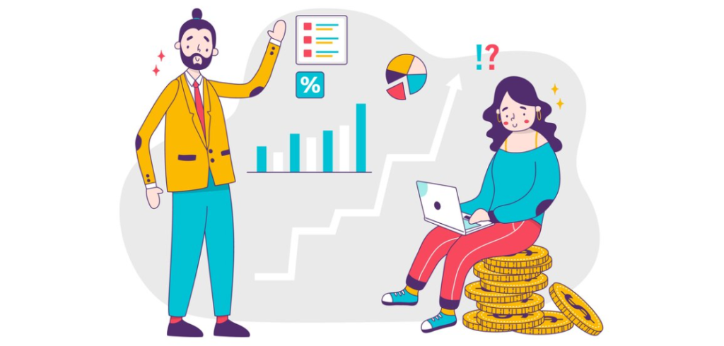 Illustration of a person studying financial concepts on a tablet - Exploring the Personal Finance Quizlet Challenge for comprehensive money management learning.