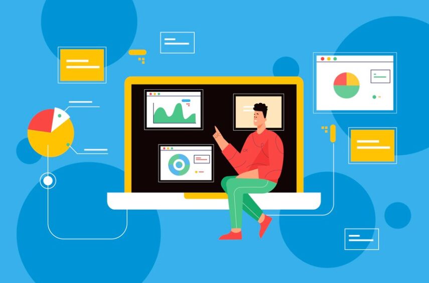 A dynamic sales dashboard displaying real-time analytics and growth trends, emphasizing the concept of monitoring and adapting sales strategies to boost sales.